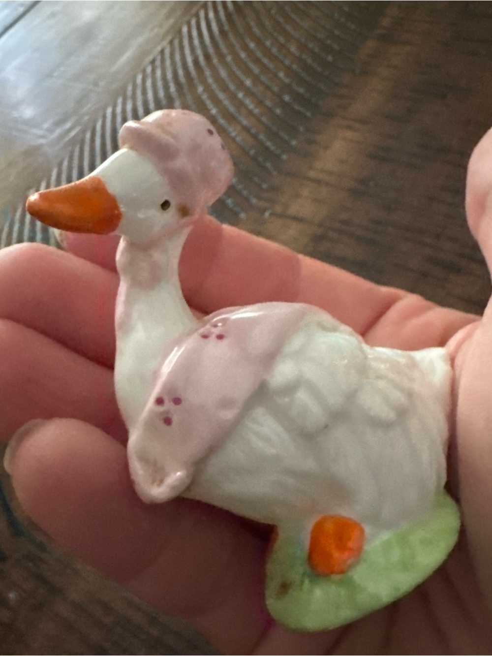 Vintage 70s-80s Goose Figurine Cottage Core Farmhouse Decor 3” Tall